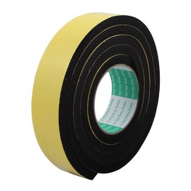 uxcell Sealing Foam Tape 40mm Wide 10mm Thick 2m/6.56ft Long, Self Adhesive Weather Strip for Window Door Insulation, Yellow Black