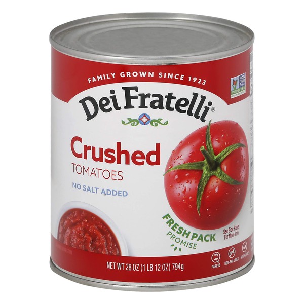 Dei Fratelli Crushed Tomatoes - All Natural - No Water Added - Never from Tomato Paste - 5th Generation Recipe (28 oz. cans; 6 pack)