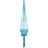 Buddha-Buddha Decorative Macrame Plant Hanger, Handmade Cotton Rope, Hanging Planter with Tassel,many colours (Blue)