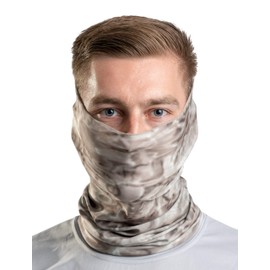 Aqua Design Fishing Hunting Masks Neck Gaiter: Men and Youth UPF 50+ Sun Mask Protection: Camo Face Cover Balaclava Bandana: Pacific Sand size X-Small