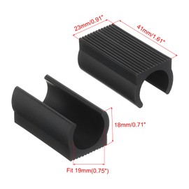PATIKIL 19mm Rectangle Chair Leg Cover, 30Pcs Plastic Non-Slip Furniture Feet Protectors Tips Covers Floor Glides Tubing Caps for Office Home, Black