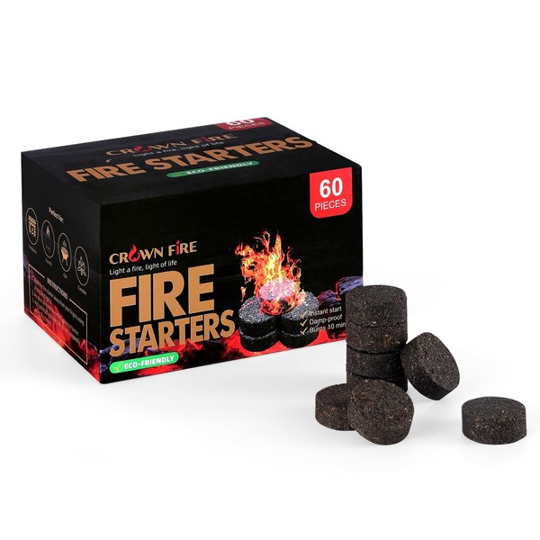 Fire Pit Starters for Solo Stove Mesa, 60 Count Fireplace Starter Great Accessories Tool for Grilling Camping Cooking Campfires and BBQ Light Fire Wood Charcoal and Sticks