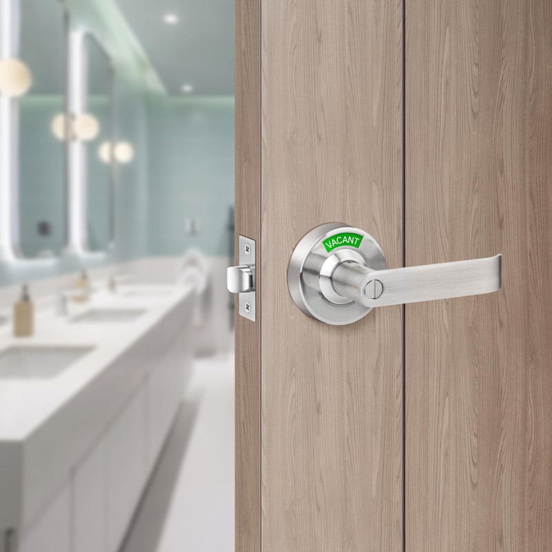 Feeloco Indicator Privacy Lock and Door Lever,Vacant Occupied Bathroom Lock