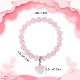 Livdouyu Rose Quartz Bracelet, 8 mm Natural Stone Beads Healing Stones Bracelet with Small Gift Bag, Lucky Bracelet Women's Jewellery Gifts for Women for Birthday, Mother's Day, Anniversary