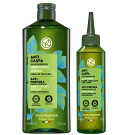 Yves Rocher Tratamiento capilar Anticaspa: Shampoo Anticaspa (300 ml) + Tratamiento en loción ultraconcentrado para cuero cabelludo (150 ml)