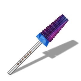 Depvko 5 in 1 Nail Drill Bits, 3/32'' Carbide Tungsten Nail Bits, Two Way Rotate Professional Advanced Safety Cuticle Bits for Nail, Fast Remove for Manicure Pedicure Cuticle Gel Polishing(M, Purple)