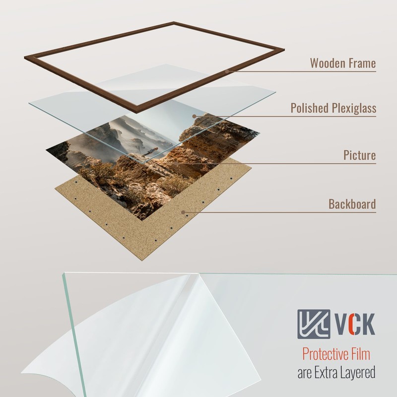 VCK 18x24 Brown Poster Frame 3 Pack, Solid Wood Picture