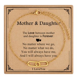 JoycuFF Mothers Day Jewelry Gifts for Mom Daughter Mother Daugther Bracelets Birthday Gifts for Mom Daugther Paper Clip Bracelet