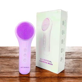 Silicon Facial Cleansing Brush, HFZ World Facial Cleansing Brush, Silicone face Scrubber for Men & Women, Electric Facial Scrubber, IXP7 Level 100% Waterproof,Silicon Facial Brush