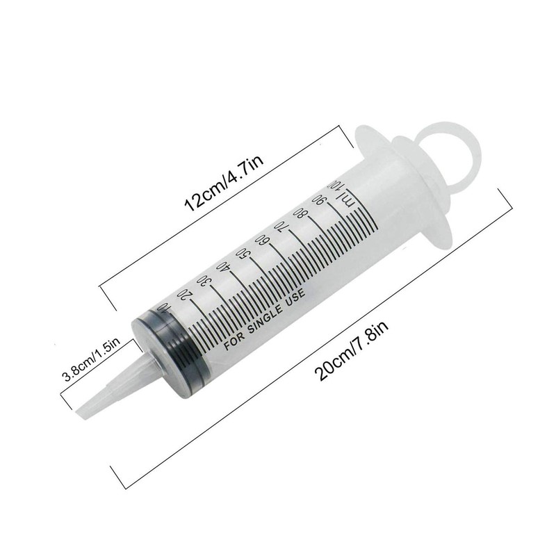ABMRO 2 Pack 100ml Sterile Syringes for Labs, Garden Watering,