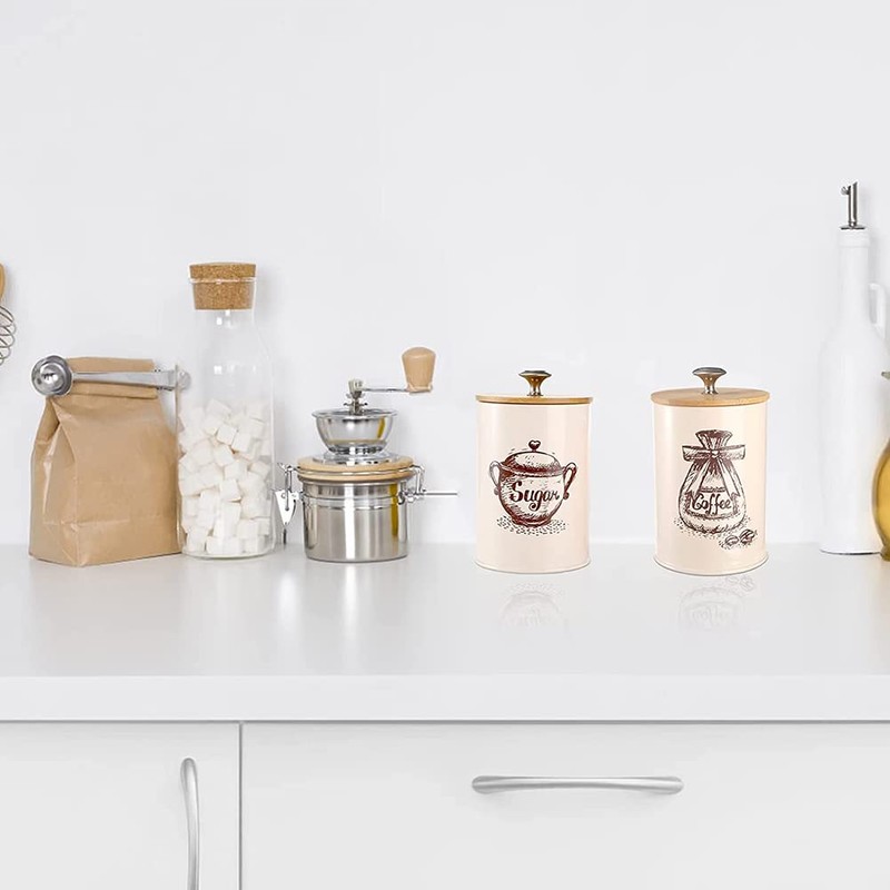 Kitchen Containers Set of 3 for the Coffee Bar -Metal