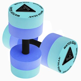 Water Gear Resistance Bells - Water Fitness and Pool Exercise - Intense Workout Without Added Stress - Easy on Joints (Blue/Teal, 120% Resistance)