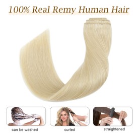 MY-LADY Clip in Hair Extensions Human Hair Thick 150g 20 Inch Double Weft 100% Real Remy Human Hair for Women Silky Straight 8pcs Full Head Balayage Golden Brown & Bleach Blonde