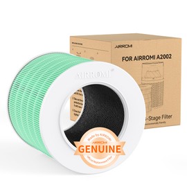 AIRROMI A2002 HEPA Air Purifier Replacement Filter, 3-In-1 Original Filter, Remove 99.97% of 0.3 Micron Particle Green Vocs Filter 1pcs