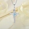 Rocayi Cross Necklace for Women 925 Sterling Silver Butterfly Necklace