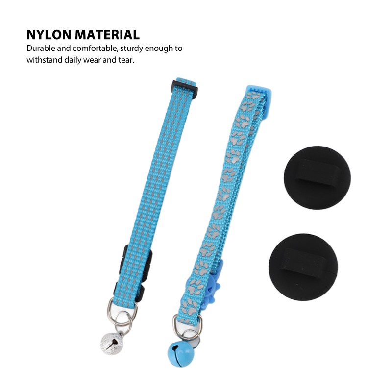 2pcs Reflective Dog Collar Soft Nylon Dog Collar Adjustable Pet