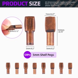 Swpeet 120Pcs 5mm Red Bronze Shelf Pins, Metal Nickel Plated Spoon Shaped Cabinet Support Pegs Book Bracket Shelf Pegs Pins for Furniture Shelves Bracket Entertainment Centers, Silver, Cylindrical Shaped Shelf Pins