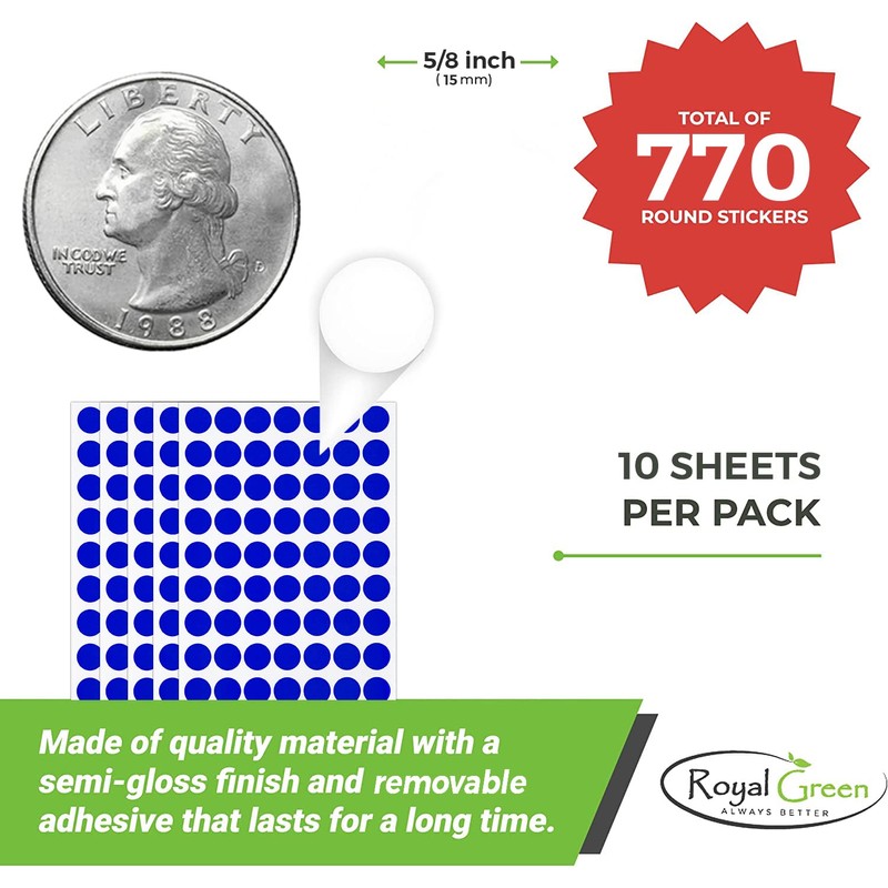 Stickers Red 15mm Round Stickers - 1.5cm Sticky Dots 770