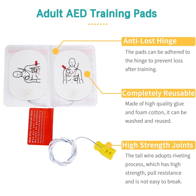 LVCHEN 4 Pairs AED Pads - Reusable Adult AED Training
