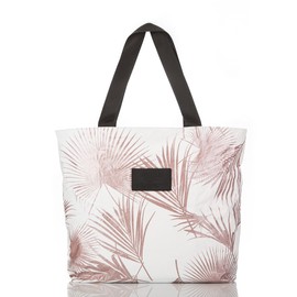 ALOHA Collection Day Palms Day Tripper Tote in Rose Gold | Lightweight, Packable, and Splash-Proof Beach Tote Bag | Easy to Clean