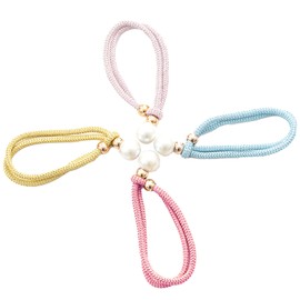 Bustlwor Pack of 8 Curtain Holdbacks Rope, Tiebacks Curtain Clips, Tie Curtain Holder for Home Decoration (Pink, Grey, Gold, White)