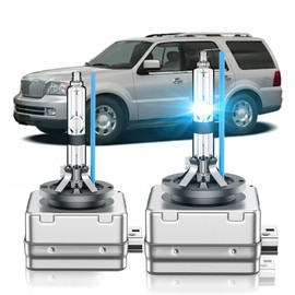 SENROBO Fit for Lincoln 2003-2006 Navigator 2003-2011 Town D1R HID Headlight Bulbs, 350% Brightness, High Low Beam Xenon Light Bulb, 8000K White Blue, Plug and Play, Pack of 2