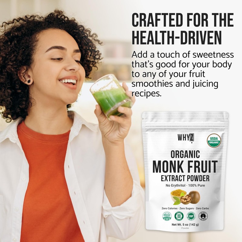 Organic Monk Fruit Extract, 5 oz, Pure Monk Fruit Sweetener