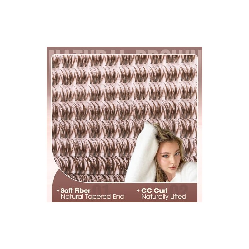 Brown Lash Clusters Natural Eyelash Clusters Soft Wispy Dark Brown