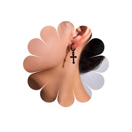 Xmsrn Vintage Kreuz Baumeln Ohrringe Schwarzes Kreuz Tropfen Ohrringe Kreuz Hoop Huggie Ohrringe Retro Kreuz Ohrstecker Ohrringe Für Frauen