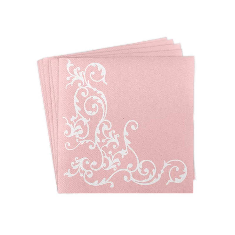 Napkins "Pomp" Airlaid Pack of 50 Rose / White