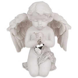 mtb more energy Decorative Angel "Crystal Heart" - Guardian Angel Figurine Cherubinchen - Height 8 cm - Decoration Figure Baby Angel