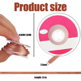 Solder Wick - 1.5m Copper Desoldering Braid, No-Clean Wire for Efficient Solder Removal, Precision Desoldering Wick for Circuit Repair, Soldering Projects, and PCB Maintenance