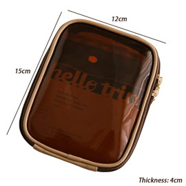 Small Makeup Bag for Women,Travel Makeup Bag, Clear Pouch Small Toiletry Bag for Women, Cute Makeup Bag Organizer Water Resistant Gift, Coffee