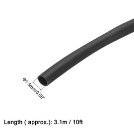 uxcell Heat Shrink Tubing 1.5mm Dia 2:1 Heat Shrink Tube Wrap Cable Sleeve 3.1m Black