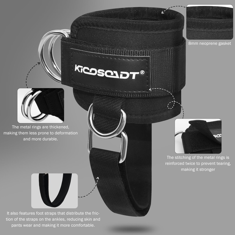 Cable Machine Ankle Strap, Padded Cuff for Glute and Leg