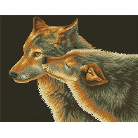 Abillyn Cross Stitch Embroidery Kits Pre-Printed Two Wolves Pictures Embroidery Kit (Wolf)