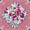 American Mahjong Set with Mat, 160PCS 32mm 4-Layer Pink Green
