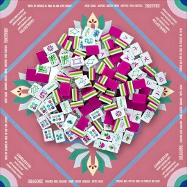 American Mahjong Set with Mat, 160PCS 32mm 4-Layer Pink Green Acrylic Engraved Luxury Tiles for Social Night & Party GiftColor: Magenta Tiles