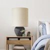 Beige Linen Tall Drum Lampshade, 11" Top x 11" Bottom