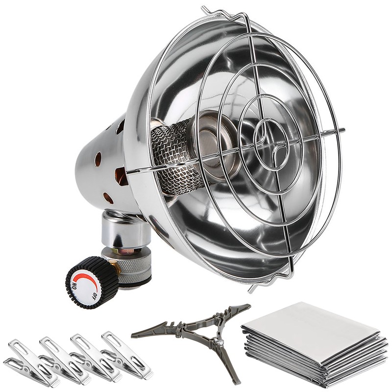 TOMSHOO Portable Gas Heater with Emergency Blanket and 4 Clips