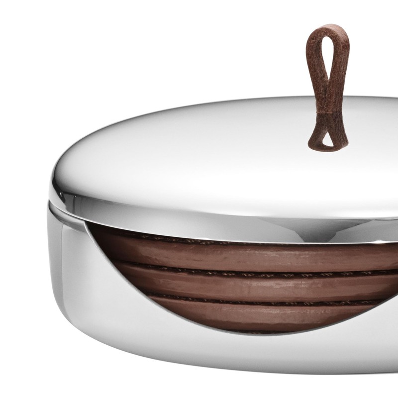 Georg Jensen 10016977 Coaster Set of 4 MANHATTAN Silver