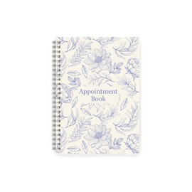 Appointment Book - Undated Hourly Schedule with 30 Minute Slots - 52 Weeks to View - A5 Size with tactile ‘Velvet Soft Touch’ Cover - Double Strength Chrome Wire - 100gsm quality white paper