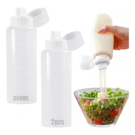 Feawiai 2 Botellas Dispensadoras Catsup Salsa Mayonesa Crema 12 Oz