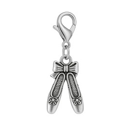 Sportybella Dancing/Ballet Clip on Charm, Zipper Pull, Purse/Lanyard/Case/Bracelet Charm, Dance Charms for DIY Jewelry Making Gifts for Dancers and Ballerinas (Ballet Shoes)