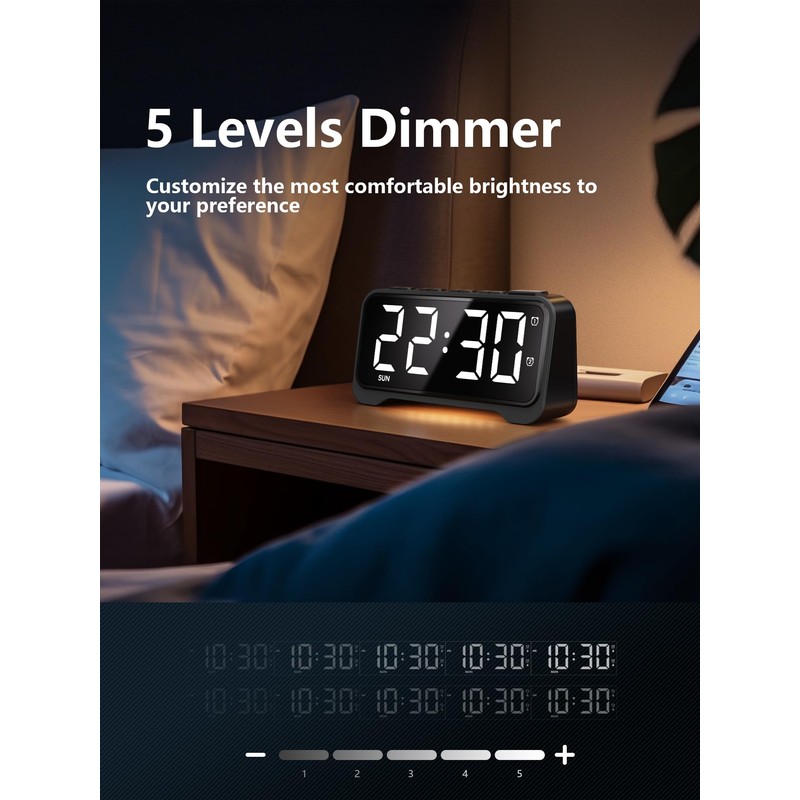 Vibrating Alarm Clock for Heavy Sleepers with Bed Shaker, Extra