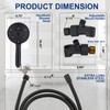 High Pressure 10 Setting Handheld Shower Head, 5" Detachable Showerhead
