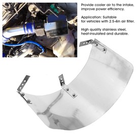 Air Intake Filter Cover, Air Filter Cover Stainless Steel Heat Shield, Racing Car Cold Air Intake Cone Air Filter Cover Heat Shield Made of Stainless Steel for 2.5-4 Inch Filter
