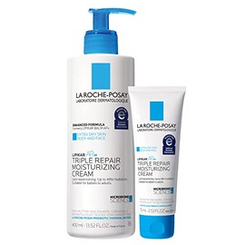 La Roche-Posay Lipikar Triple Repair Moisturizing Cream Full Size 400 ML and Travel Size Mini 75 ML