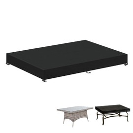 LAMUNI Garden Table Top Covers Waterpoof, 160x100x15cm Outdoor Garden Furniture Covers Fitted Rectangle Table, Heavy Duty Oxford Patio Tabletop Cover, Outdoor Table Cloth for Garden Rattan Tables