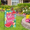 DMERBYL Hello Summer Watermelon Garden Flags for Outside 12x18 Double
